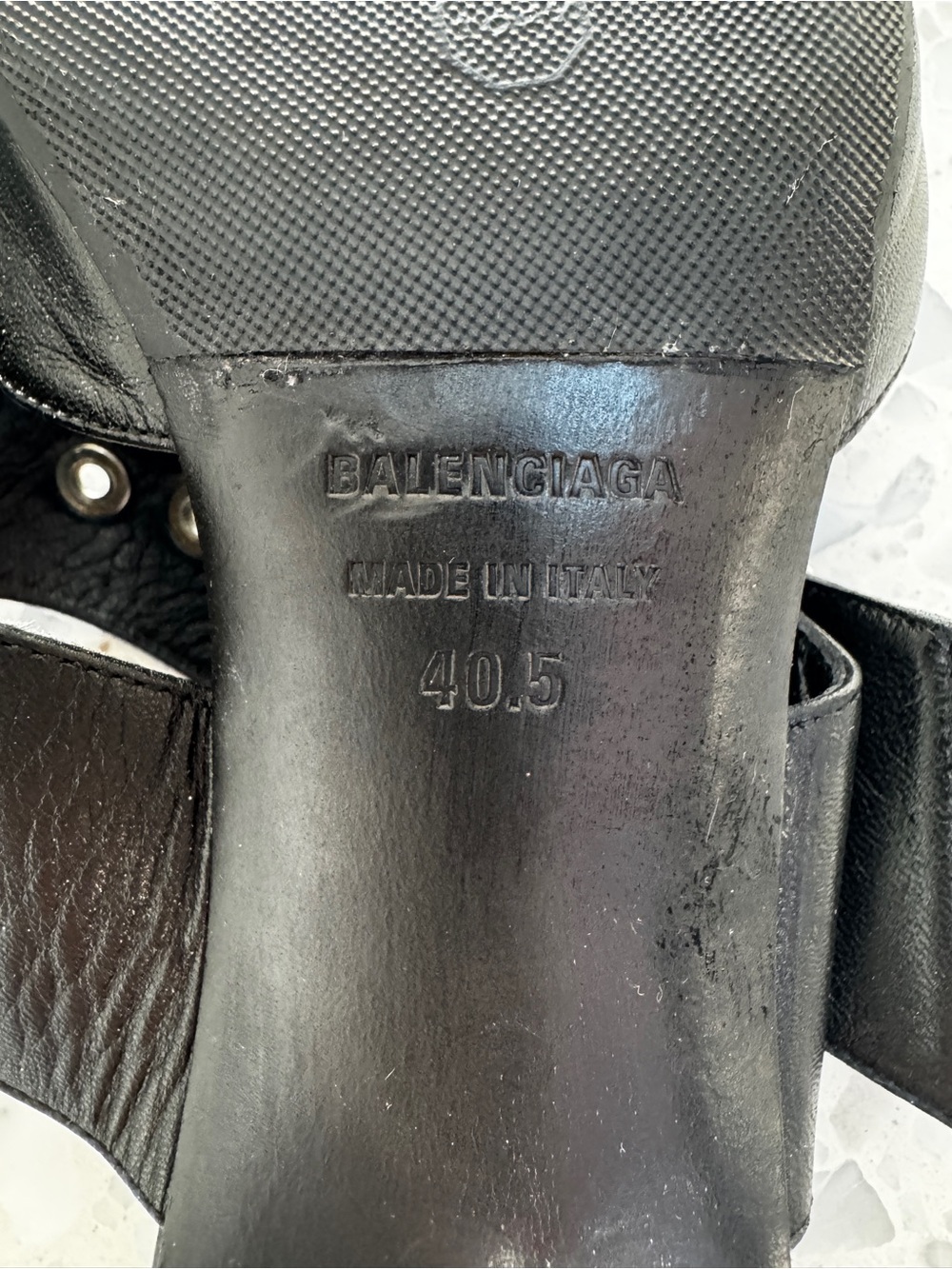 Balenciaga Edgy Black Leather Buckle Mules, size 40.5 - Picture 5 of 5